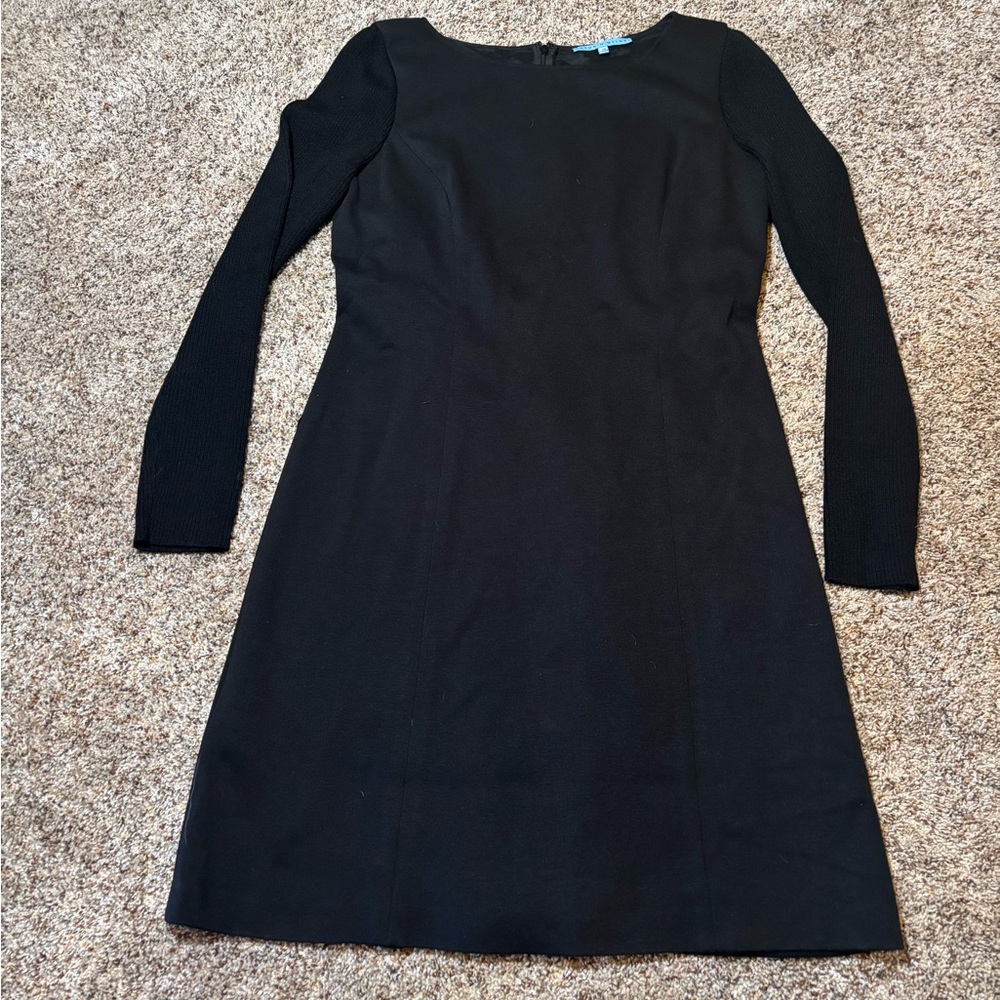 E34 ANTONIO MELANI Black Long-Sleeve A-Line Dress, Size 10